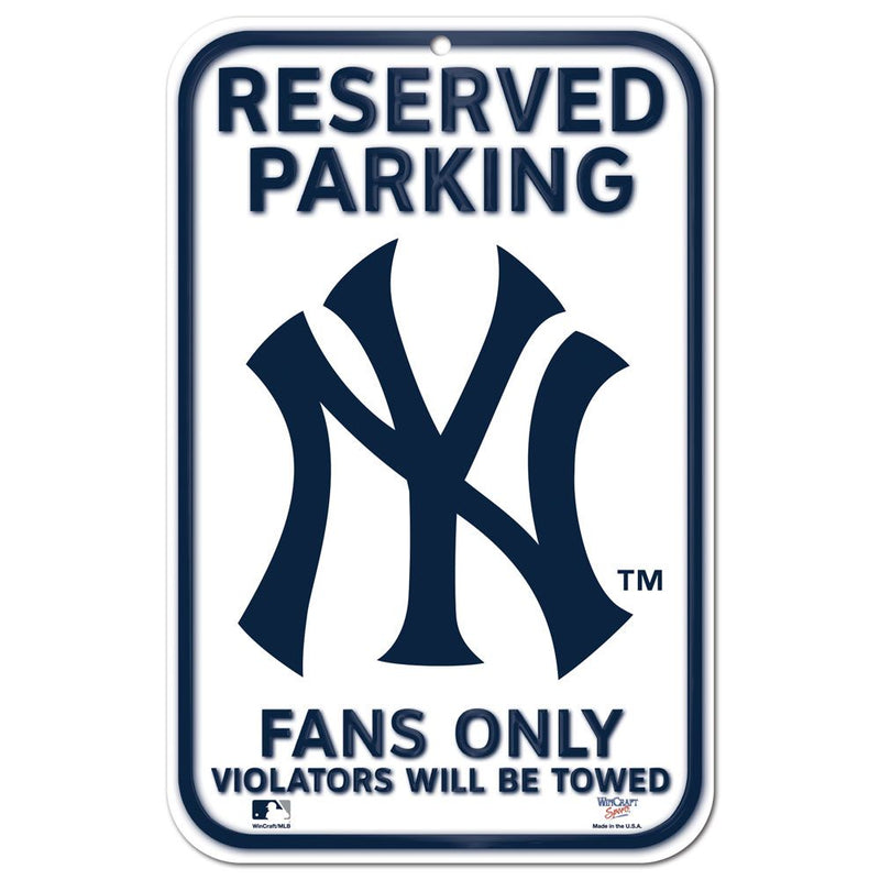 Wincraft New York Yankees Reserved Parking Plastic Sign 11" x 17" - lauxsportinggoods
