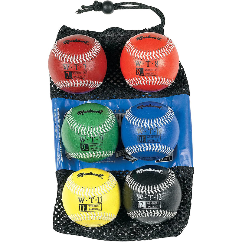 Used Markwort Weighted Leather Baseballs - Set of 6 - lauxsportinggoods