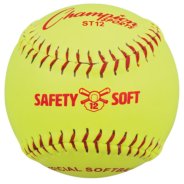 Champion Sports - Safety Synthetic Leather Softball - 1 Dozen - lauxsportinggoods