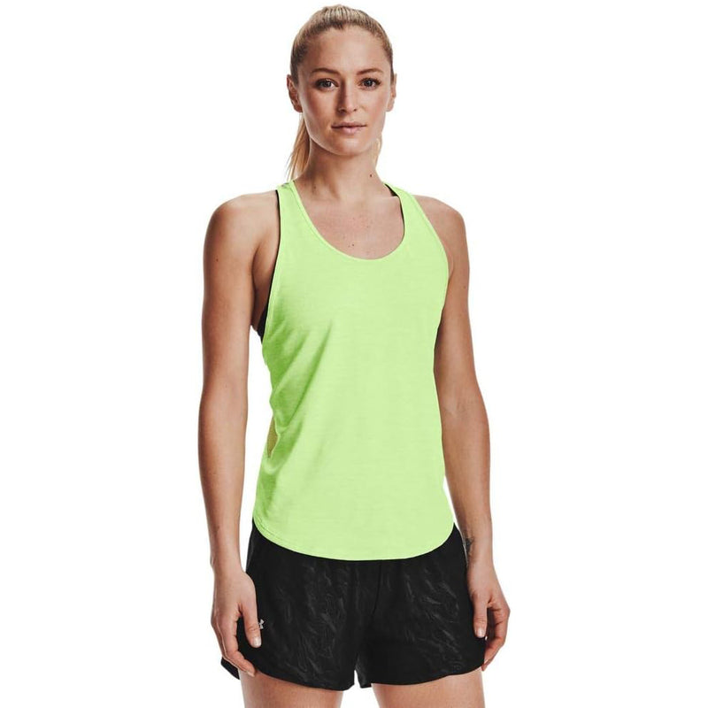 Under Armour Fit Semi-Fitted Burnout Tank Top High-VIS - Yellow/Graphite - Large - lauxsportinggoods