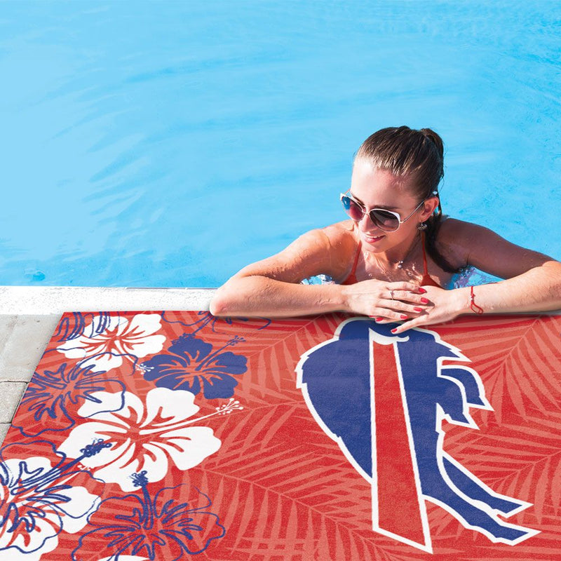 Wincraft W-2921 Bills Red Floral Beach Towel - lauxsportinggoods