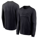 Nike Men's New York Yankees Pitch Local Long Sleeve Cotton T-Shirt - Black - lauxsportinggoods