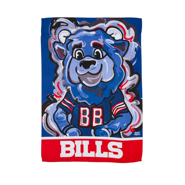 Evergreen Buffalo Bills Suede GDN Justin Patten Garden Flag - lauxsportinggoods
