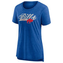 Fanatics Women's Buffalo Bills Heritage Triblend Original Play Crew Neck S/S Tee - lauxsportinggoods