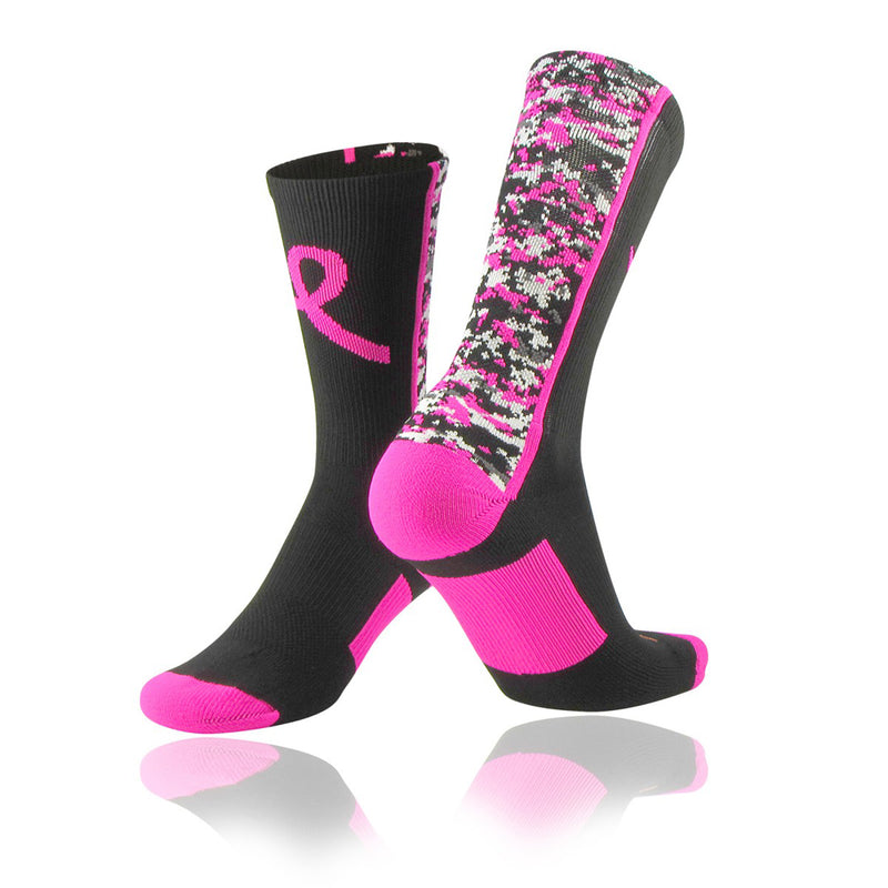 TCK Sports Digital Camo Aware Socks - Black/Hot Pink - lauxsportinggoods