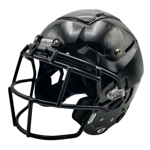 black football helmet 10 Schutt S-2081-L Football Helmet Black VTD w/ Black EGOP-NB-VC Cage