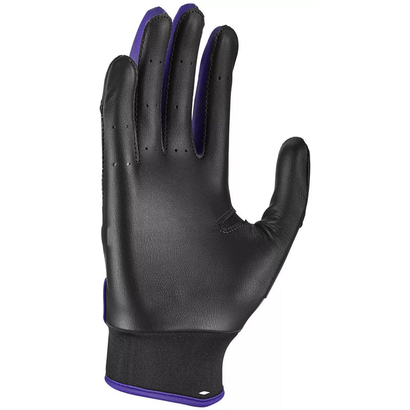 Nike Youth Hyperdiamond Edge Batting Glove - Black/Violet - Small - lauxsportinggoods