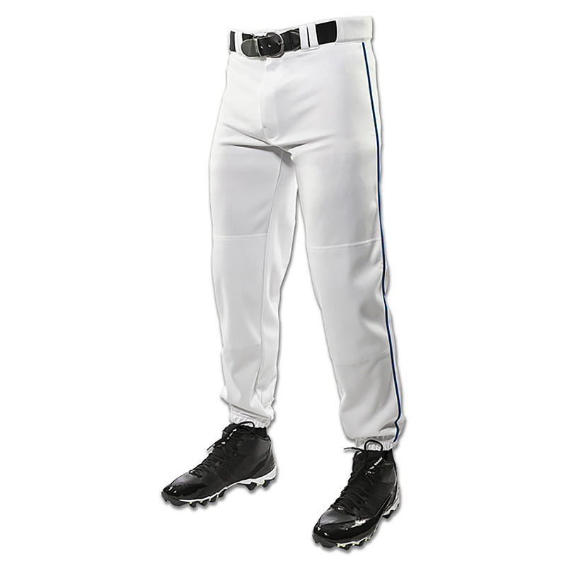 Open Box Champro Boys' Traditional Fit Triple Crown Classic Youth Baseball Pants Youth-X-Small-White-Navy Pipe - lauxsportinggoods