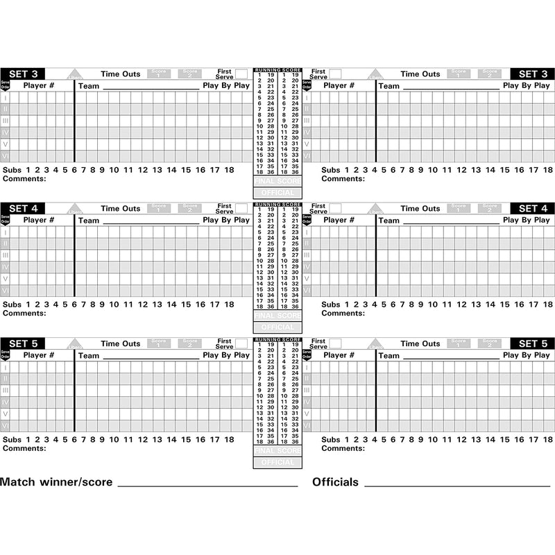 Big Red Volleyball Scorebook - 23 Games - lauxsportinggoods