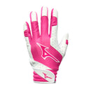 Mizuno Finch Youth Girls Softball Padded Batting Glove - White/Pink - lauxsportinggoods