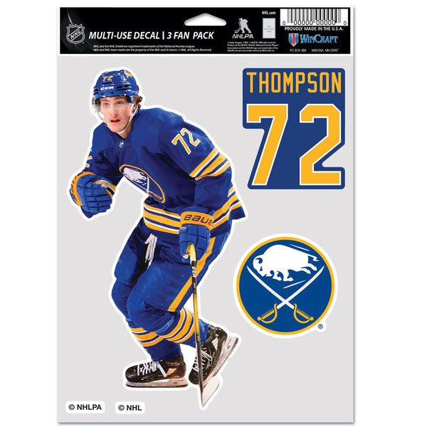 Wincraft Buffalo Sabres Tage Thompson Multi Use Decals - 3 Stickers - lauxsportinggoods