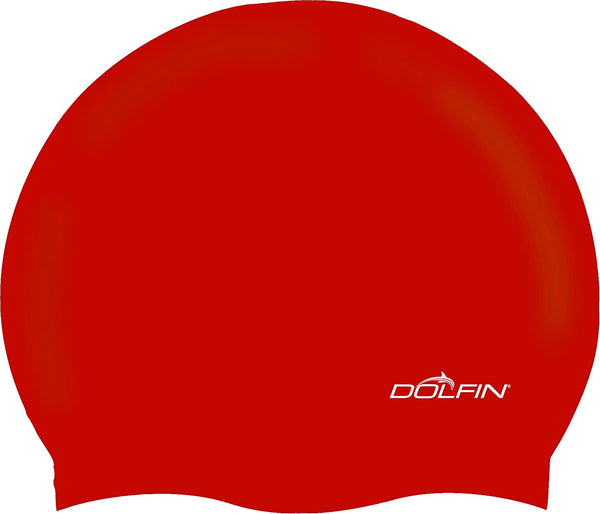 Dolfin Solid Silicone Cap - Red - lauxsportinggoods