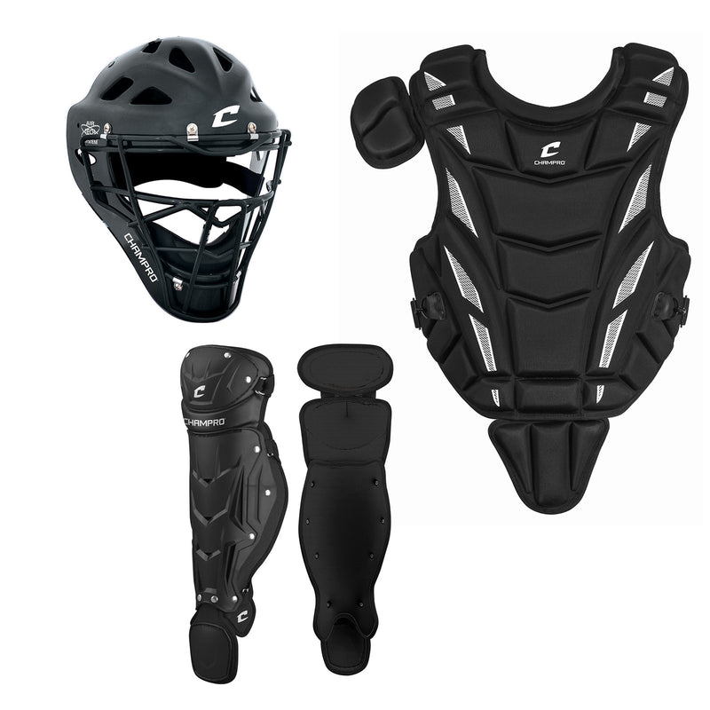 Open Box Champro Triple-Play Youth Catcher's Set-BLACK BODY-Ages 6-9 - lauxsportinggoods