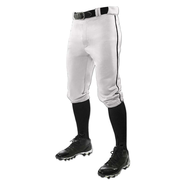 Used Champro Triple Crown Knicker Style Youth Baseball Pants with Side Piping/Braid-X-Large-White-Black Pipe - lauxsportinggoods