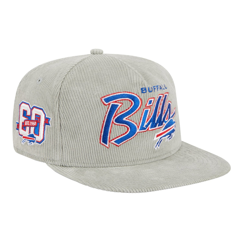 New Era Men's Buffalo Bills Corduroy Golfer Snapback Adjustable Hat - Grey - lauxsportinggoods