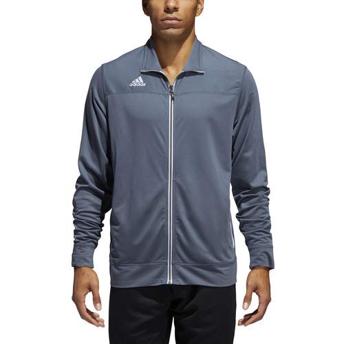 Adidas Men's Full Zip Sport Climalite Adult Utility Jacket With Pockets (Onix-white, Large) - lauxsportinggoods