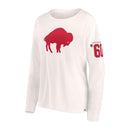 Fanatics Women's Buffalo Bills Heritage Biblend L/S Tee - Antique White - lauxsportinggoods