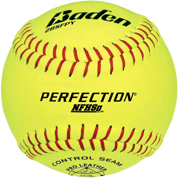 Baden Perfection NFHS Game Leather Softballs - 12 inch - 1 Dozen - lauxsportinggoods