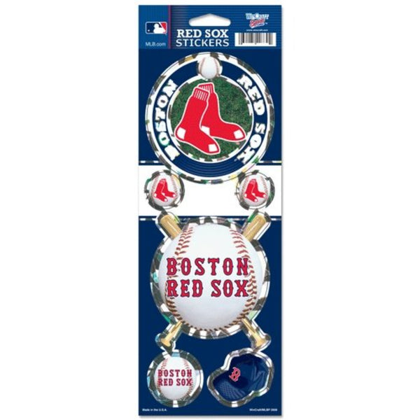 WinCraft MLB Boston Red Sox Prismatic Stickers, Team Color, One Size - lauxsportinggoods