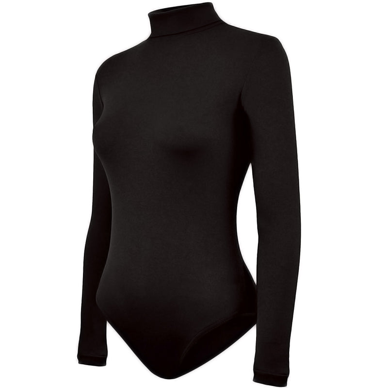 Women's Stretch Nylon Turtleneck Bodysuit - lauxsportinggoods