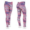 Zubaz - Women's Buffalo Bills Zebra Royal/Red Leggings - lauxsportinggoods