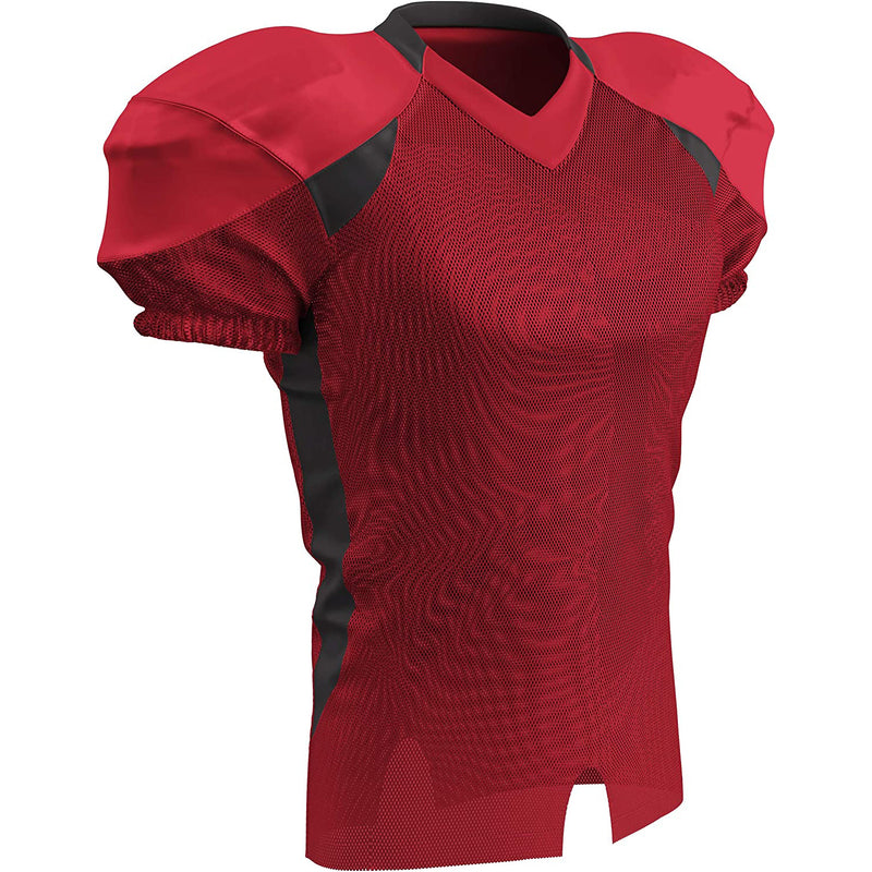 Open Box Champro Youth Huddle Football Jersey - SCARLET BODY, BLACK BODY - XL - lauxsportinggoods