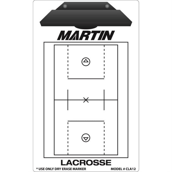 Martin Lacrosse Dry Erase Coaching Board with pen 9"x15.75" - lauxsportinggoods