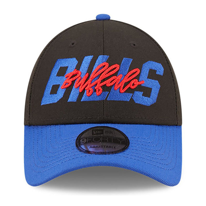 New Era NFL Buffalo Bills Draft 9FORTY Adjustable Hat - Black/Royal - lauxsportinggoods