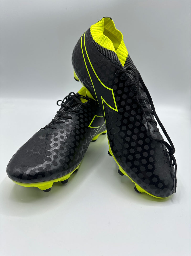 Open Box Diadora DA-2075 Soccer Cleats - Black/Fluo Yellow - 10.5 - lauxsportinggoods