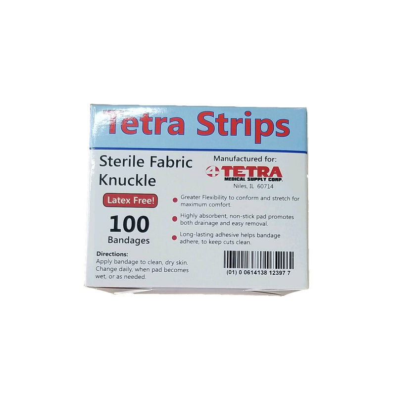 Tetra - Latex Free Knuckle Fabric Bandage - 1 1/2" x 3" - 100/Box - lauxsportinggoods