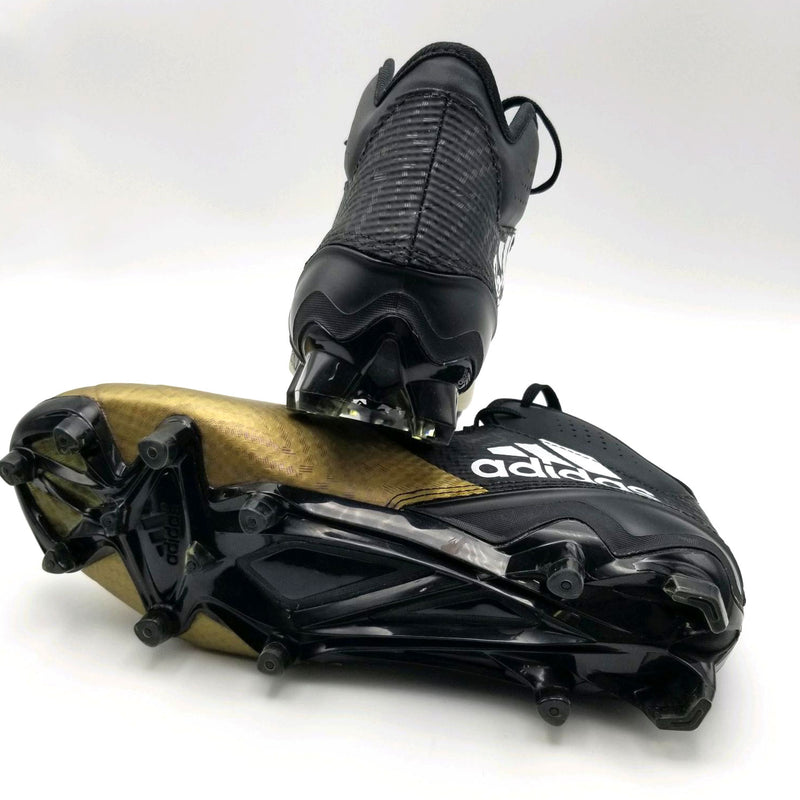 adidas Adizero 5-Star 5.0 Mid Football Shoe Black-Gold Mens Size 9.5