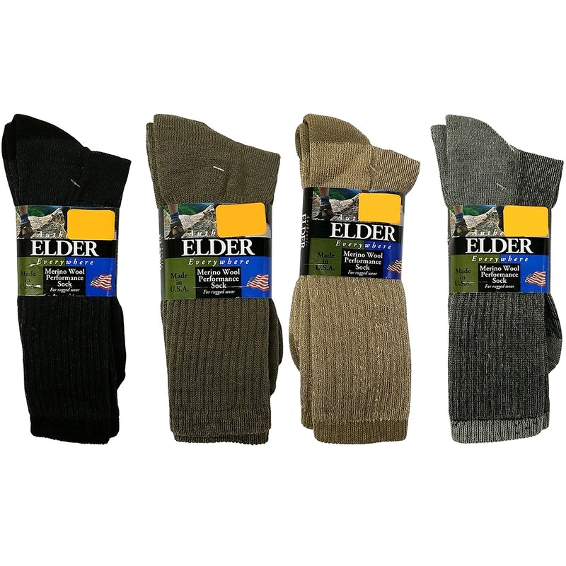 Elder Merino Wool Performance Socks-Size 10-13 - lauxsportinggoods