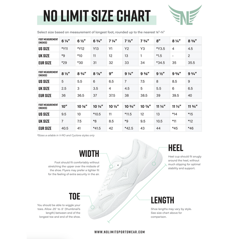 No Limit Sportwear Adrenaline Cheer Shoe - White - lauxsportinggoods