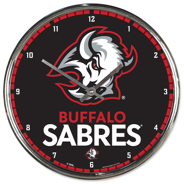 Wincraft Buffalo Sabers Chrome Clock - 12 inch - lauxsportinggoods