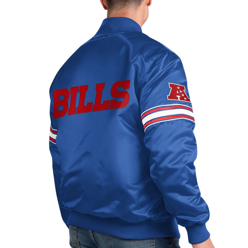 G-III Men's Royal NFL Buffalo Bills Full-Snap Varsity Jacket - Royal - lauxsportinggoods
