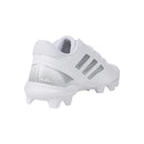 Used Adidas Women's PureHustle 2.0 MD Baseball Cleats - White/Silver - 6 - lauxsportinggoods