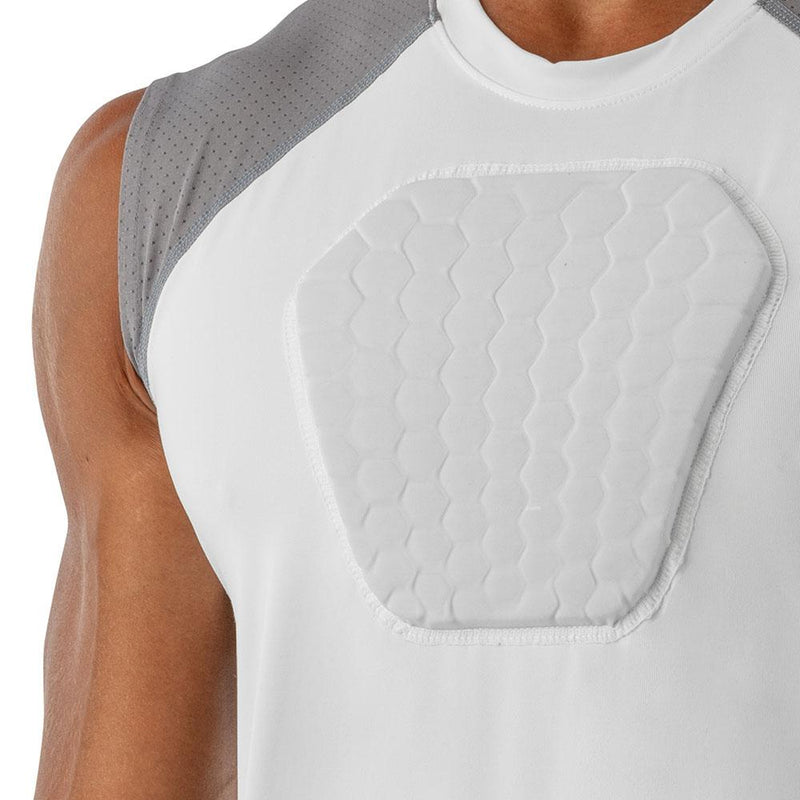McDavid HEX Heart Guard Sternum Padded Shirt - White/Grey - lauxsportinggoods