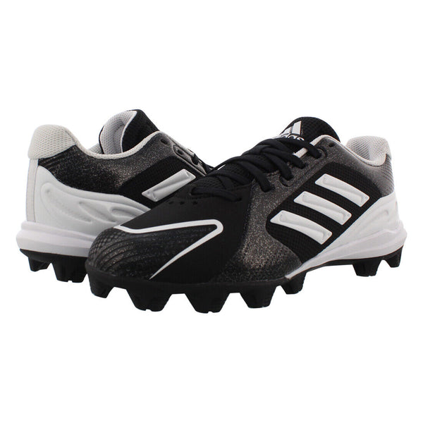 Adidas Ladies Pure Hustle MD Softball Shoe - Black/White - lauxsportinggoods