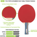 Champion Sports - 7 Ply Pips In Rubber Face Table Tennis Paddle - Each - lauxsportinggoods
