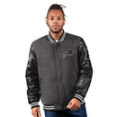 Starter Men's Buffalo Bills Polyester/Wool Jacket - Black - lauxsportinggoods