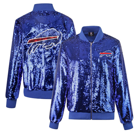 Cuce Women's Buffalo Bills Sequin All-Over Full-Zip Jacket - lauxsportinggoods