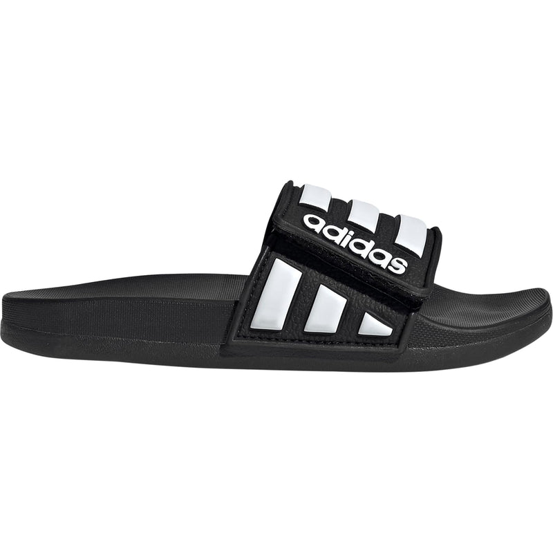 Adidas Adilette Comfort Kids Adjustable Slides - Black/White - lauxsportinggoods