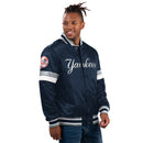 Starter Men's New York Yankees Varsity Satin Jacket - Navy - lauxsportinggoods