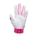 Mizuno Finch Youth Girls Softball Padded Batting Glove - White/Pink - lauxsportinggoods