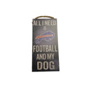 KW5818 Bills Wood Sign Football and My Dog - lauxsportinggoods