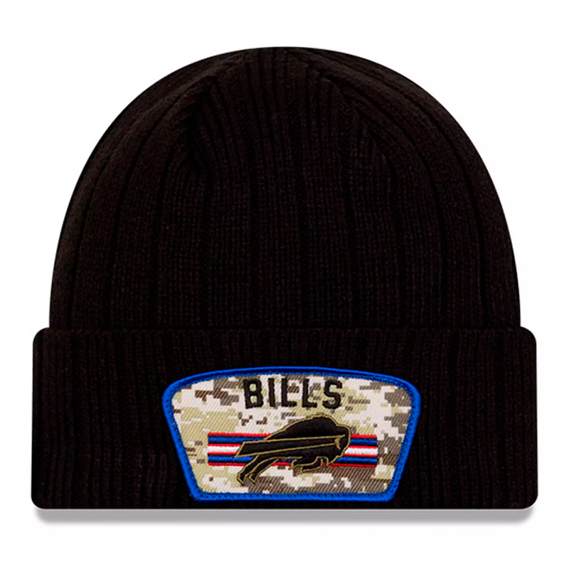 New Era Men's Buffalo Bills 2021 Salute To Service Cuffed Knit Hat - Black - lauxsportinggoods