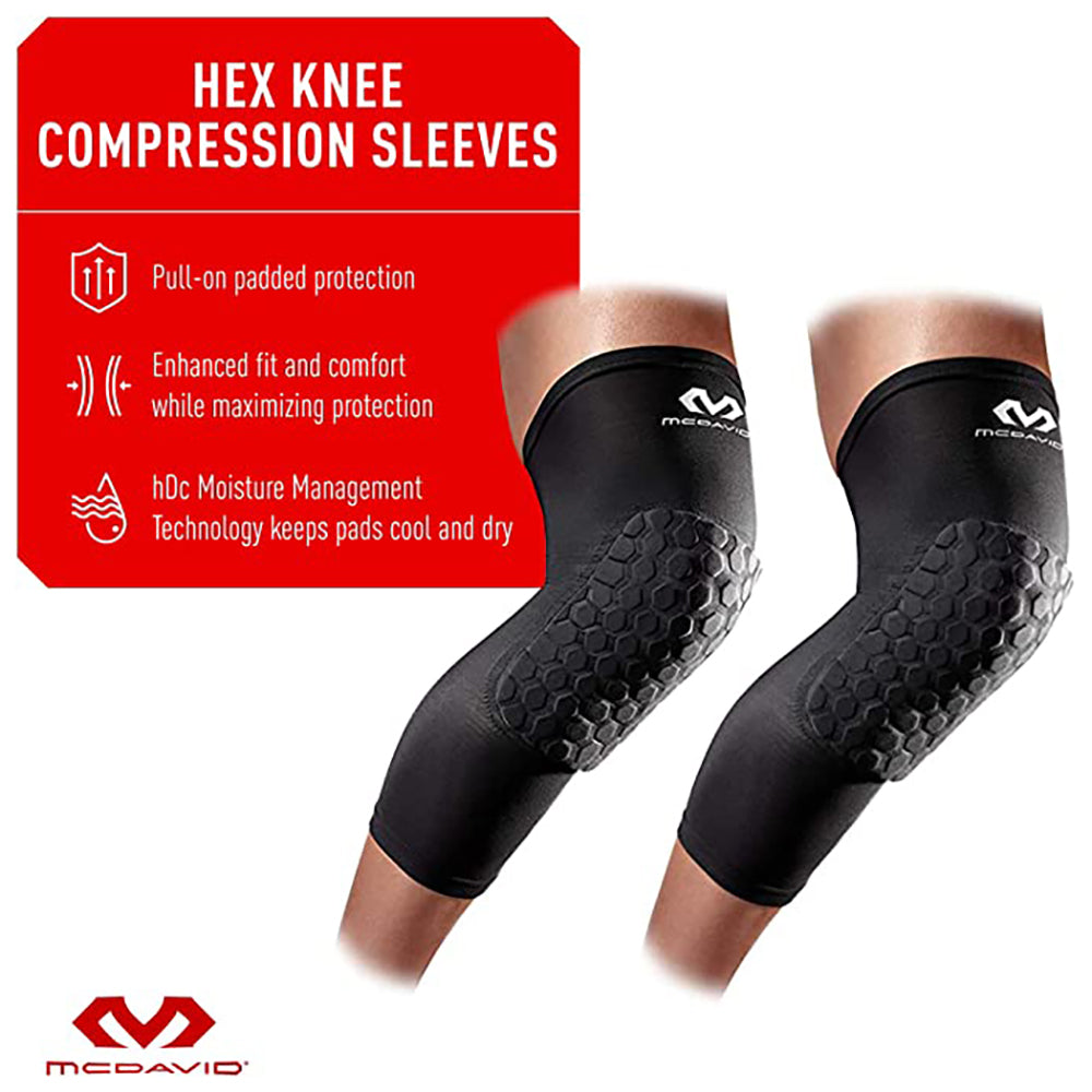 McDavid Hex Knee Pads Compression Basketball Volleyball Leg Sleeve