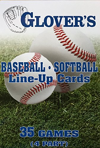 Glover's Scorebooks Baseball/Softball Line-Up Cards, Large (5.5X 8.5, 4 Part) - lauxsportinggoods