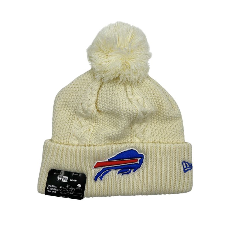 New Era Women's Buffalo Bills Knit Cabled E3 Hat - White - lauxsportinggoods