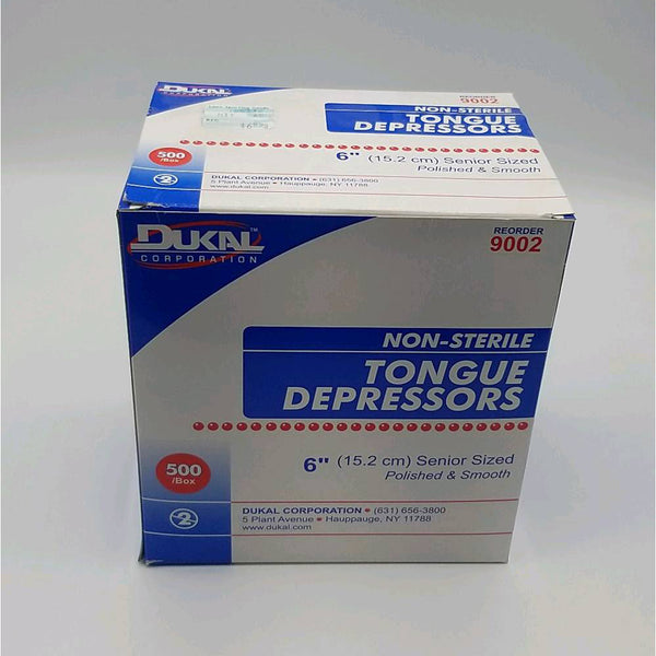 Dukal Non-Sterile Tongue Depressors - 6 inch - 500/Box - lauxsportinggoods
